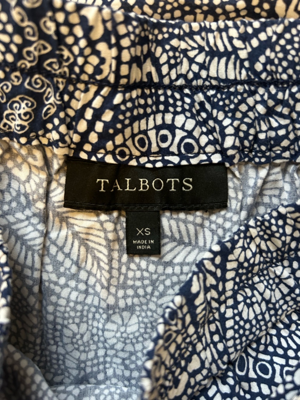 Talbots Navy and White Printed Skirt - Picture 2 of 2